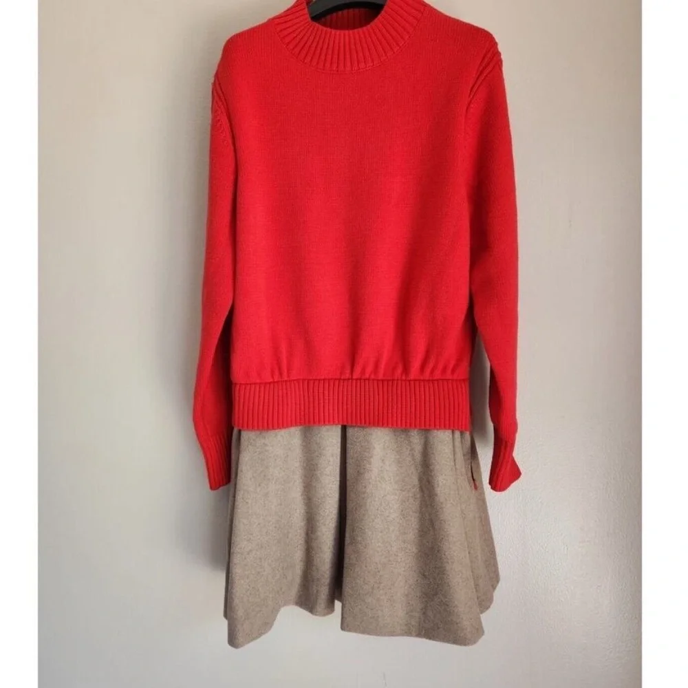 Anthropologie Mare Mare Twofer
Mock-Neck Sweater dress Sz L Red - Picture 3 of 9